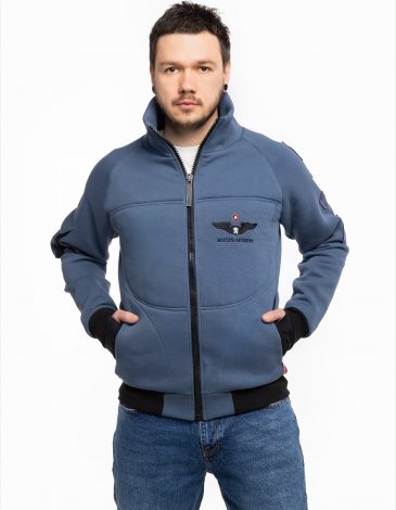 Men's Zippered Cardigan 114 Brigade. Color denim. 1.