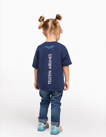 Kids T-Shirt Kosmolit Kosiv. Color navy blue. .