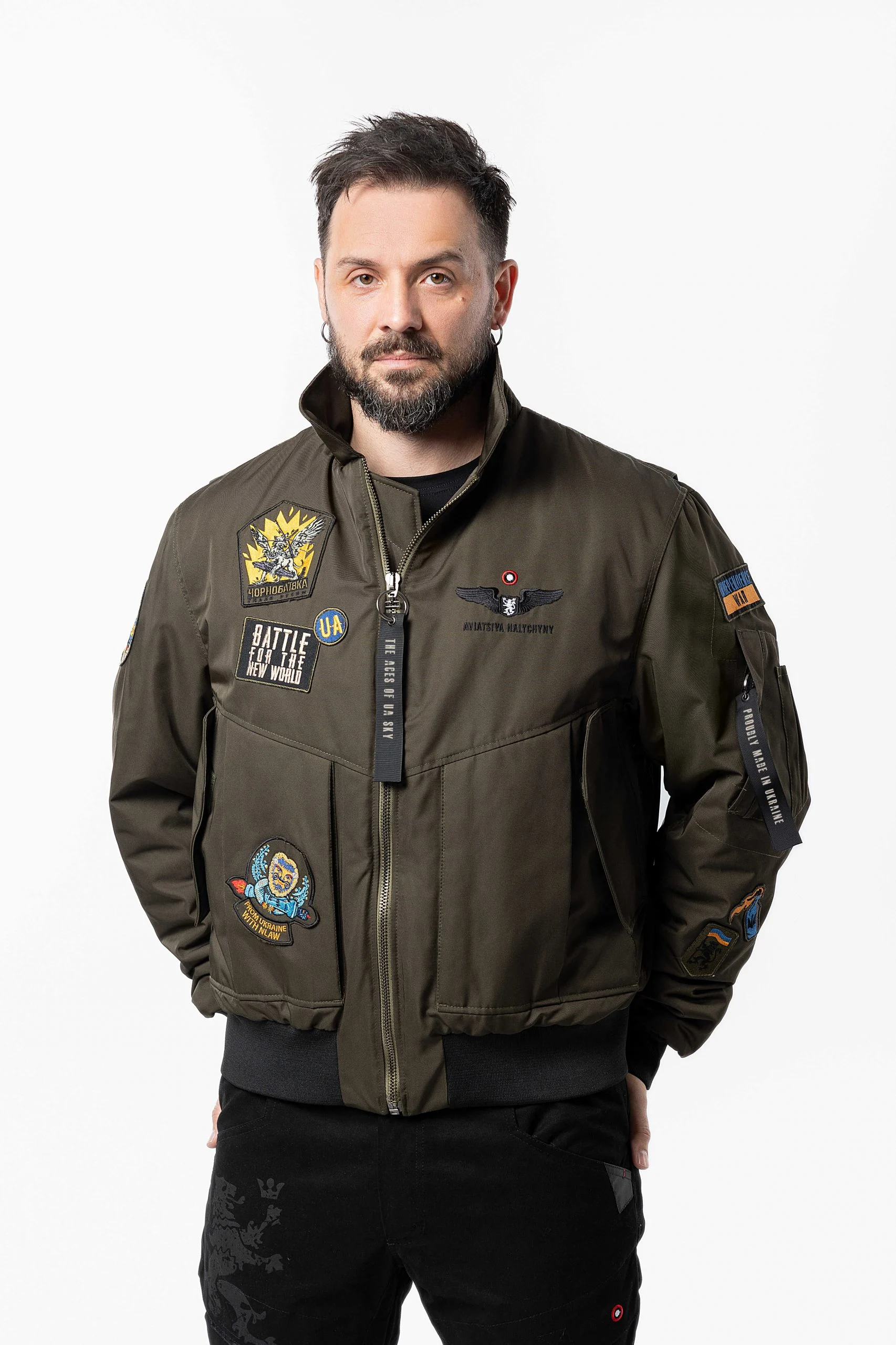 Men s bomber jacket UA SKY ACES buy online Aviatsiya Halychyny Delivery across Ukraine and worldwide