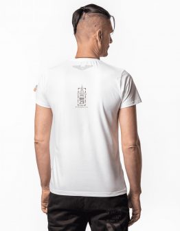 Men's T-Shirt #Buymeafighterjet. Color off-white. .