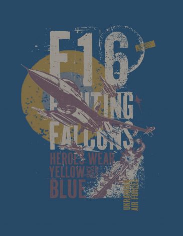 Men’s T-Shirt Fighting Falcon. Color denim. .