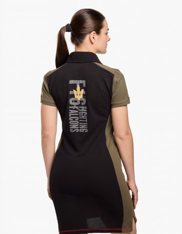 Women's Polo-Dress F-16. Color black. .