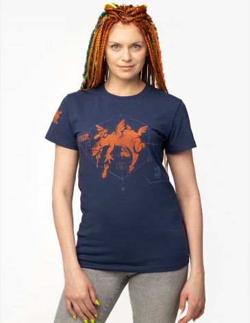 Women's T-Shirt Drown Or Burn. Color navy blue. .