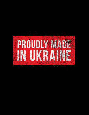 Women's T-Shirt Proudly Made In Ukraine. Color black. 1.