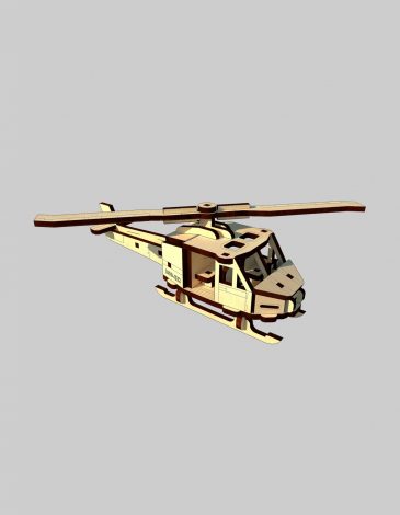 Wooden Constructor Wooden Mini Model Helicopter. Color sand. .