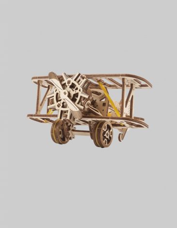 Mechanical 3D Puzzle Model Ugears 3D Puzzle Mini Biplane. Color sand. .