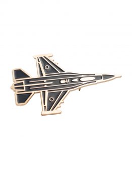 Pin F-16. Color dark gray. .