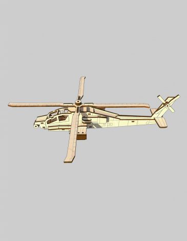 Wooden Constructor Wooden Model Helicopter. Color sand. .