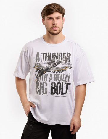 Men's T-Shirt Thunderbolt. Color white. .