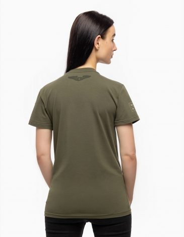 Women's T-Shirt For Ukraine. Color khaki. .