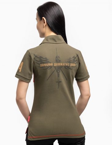 Women's Polo Shirt Army Aviation. Color khaki. .