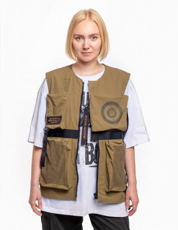 Women's Sleeveless Jacket Freedom To Fly. Color khaki. .