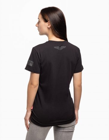 Women's T-Shirt Hit Me Baby. Color black. .