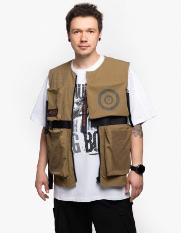 Men's Sleeveless Jacket Freedom To Fly. Color khaki. .