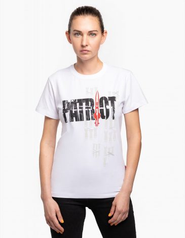 Women's T-Shirt Patriot. Color white. .