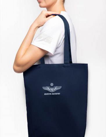 Eco Bag Welcome F-16. Color dark blue. .