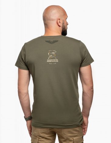 Men’s T-Shirt Залізний Воїн. Color khaki. 1.