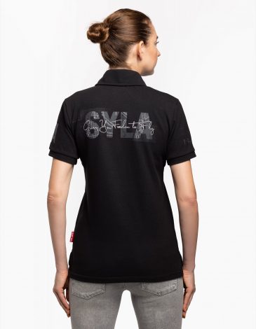 Women's Polo Shirt Syla. Color black. 1.