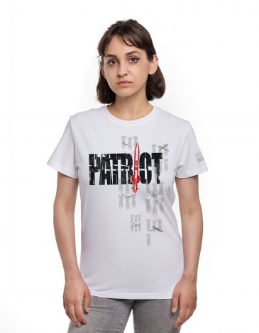 Women's T-Shirt Patriot. Color white. .