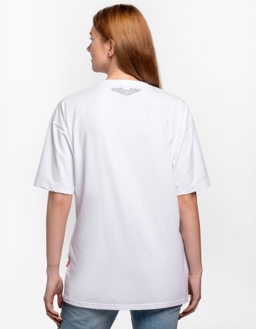 Women's T-Shirt Free Wings. Color white. .