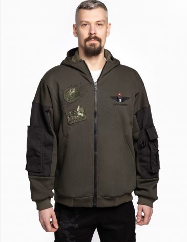 Men's Hoodie Vengeans From The Sky. Color khaki. 1.