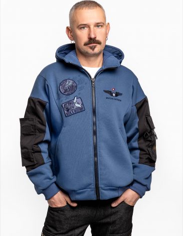 Men's Hoodie Vengeans From The Sky. Color denim. .