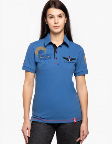 Women's Polo Shirt The Light Side. Color denim. .