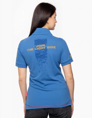 Women's Polo Shirt The Light Side. Color denim. .