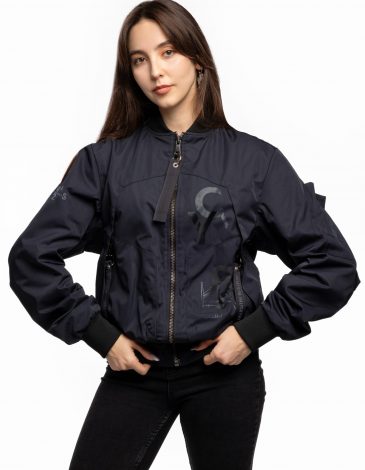 Women's Bomber Jacket Syla. Color dark blue. .