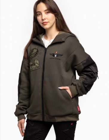 Women's Hoodie Vengeans From The Sky. Color khaki. 1.