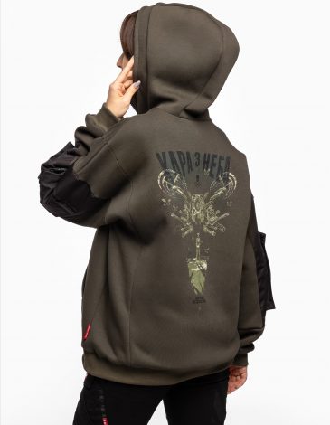 Women's Hoodie Vengeans From The Sky. Color khaki. 1.