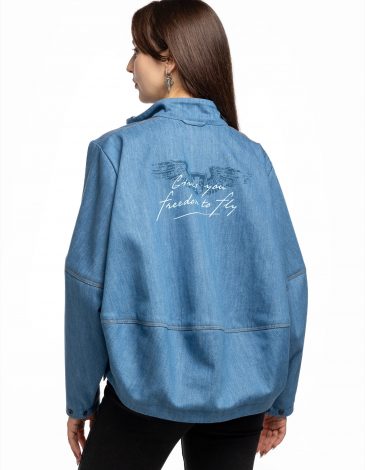 Women's Jacket Freedom To Fly. Color sky blue. .