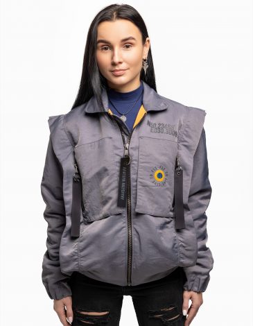 Women's Bomber Jacket Bird. Color gray. .