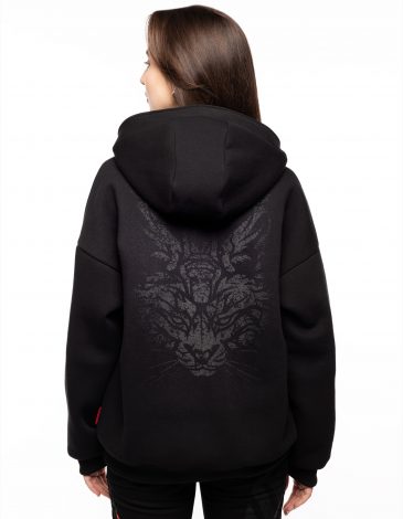 Women's Hoodie Iron Warrior. Color black. .