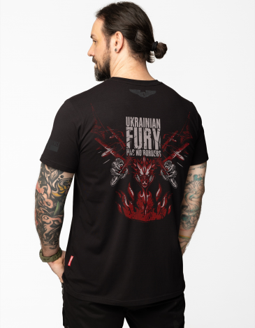 Men's T-Shirt Ukrainian Fury. Color black. .