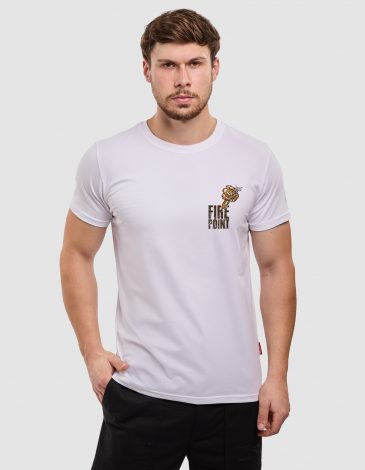 Men's T-Shirt Ukrainian Fury. Color white. 1.