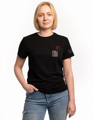 Women's T-Shirt Ukrainian Fury. Color black. 1.