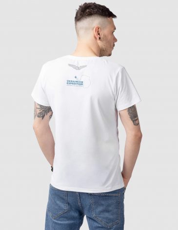 Men’s T-Shirt Along The Antarctic Shores. Color white. .