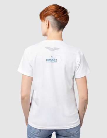 Women's T-Shirt Along The Antarctic Shores. Color white. .