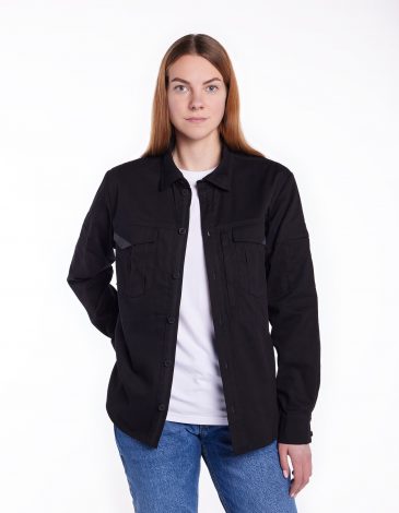 Women's Shirt-Jacket Proudly Made In Ukraine. Color black. .