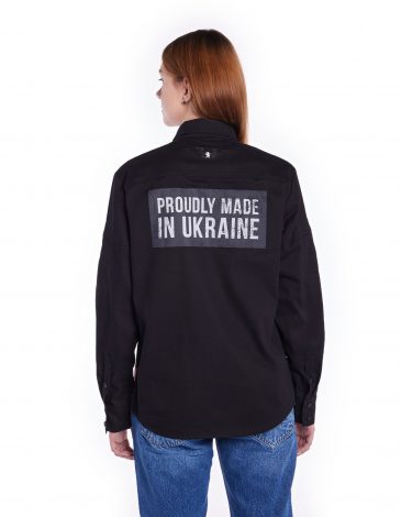 Women's Shirt-Jacket Proudly Made In Ukraine. Color black. .